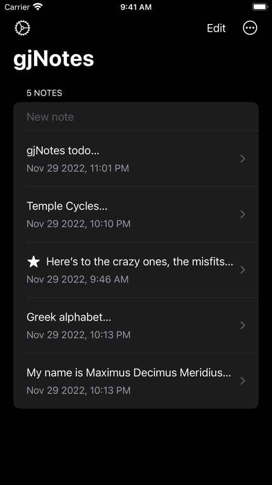 #1. gjNotes (iOS) 由: Gavin Jerman