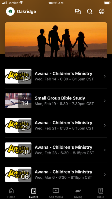 Oakridge Baptist Church Screenshot
