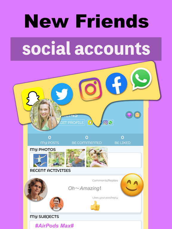 Screenshot #6 pour Amos: Meetup,Chat&Snap Friends