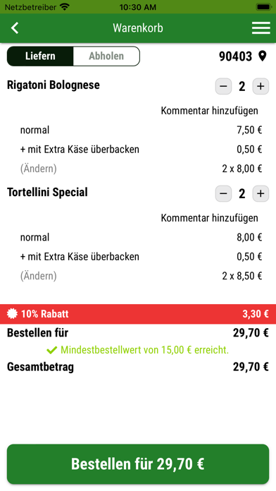 Pizzeria da Michele Nürnberg Screenshot