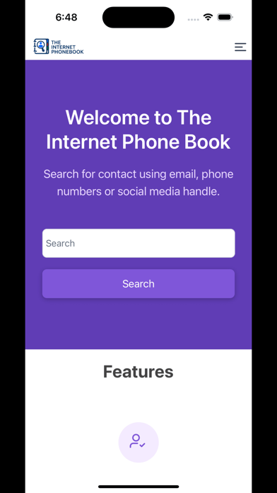 The Internet Phonebook Screenshot
