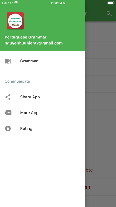 Portuguese Grammar Screenshot