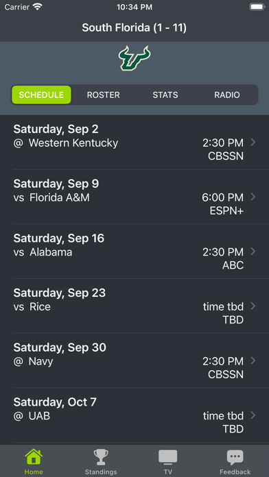 Screenshot #1 pour Tampa Bay Region Football App