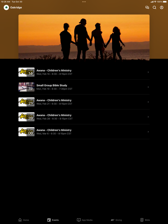 Oakridge Baptist Church iPad screenshot 2 - Education app