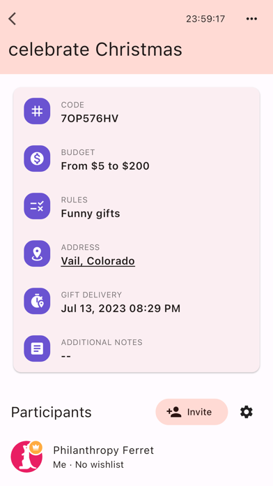 Secret Gift - Draw Names Screenshot
