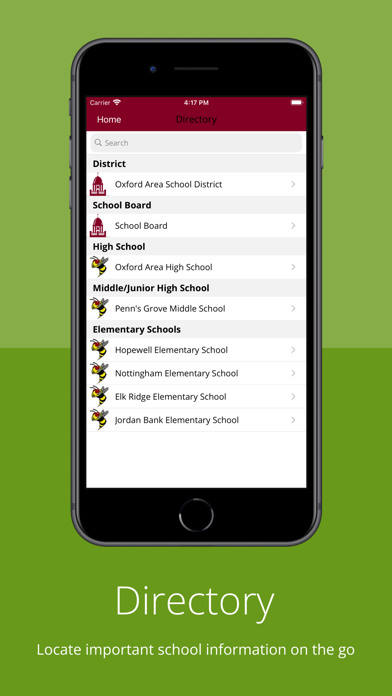 Oxford Area School District Screenshot