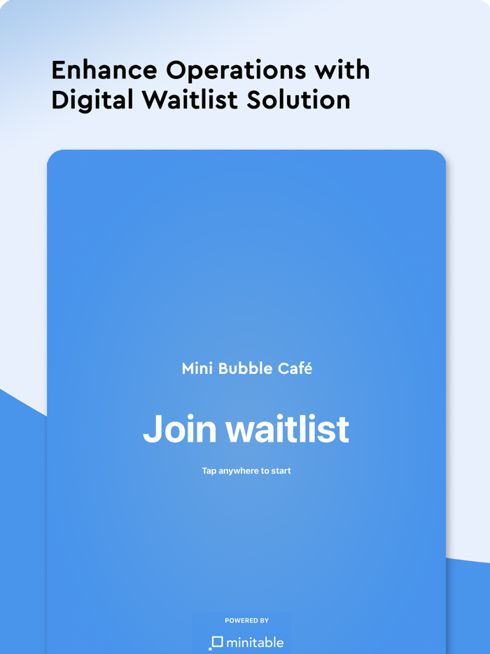 Minitable Waitlist Kiosk