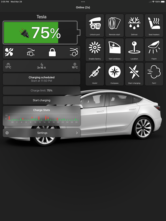 Watch app for Tesla iPad app afbeelding 1