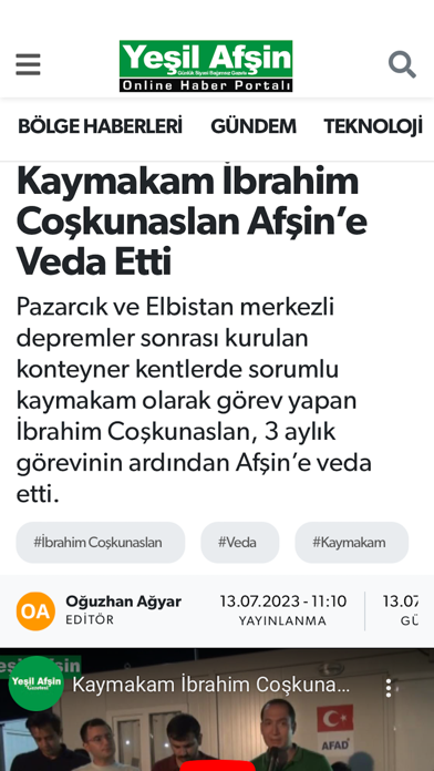 Yeşil Afşin Gazetesi Screenshot
