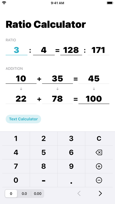 Ratio & Text Calculator Screenshot