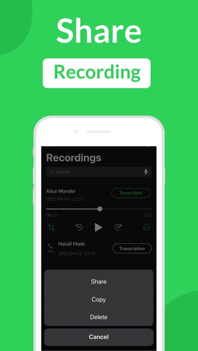 Call Recorder for iPhone. Screenshot