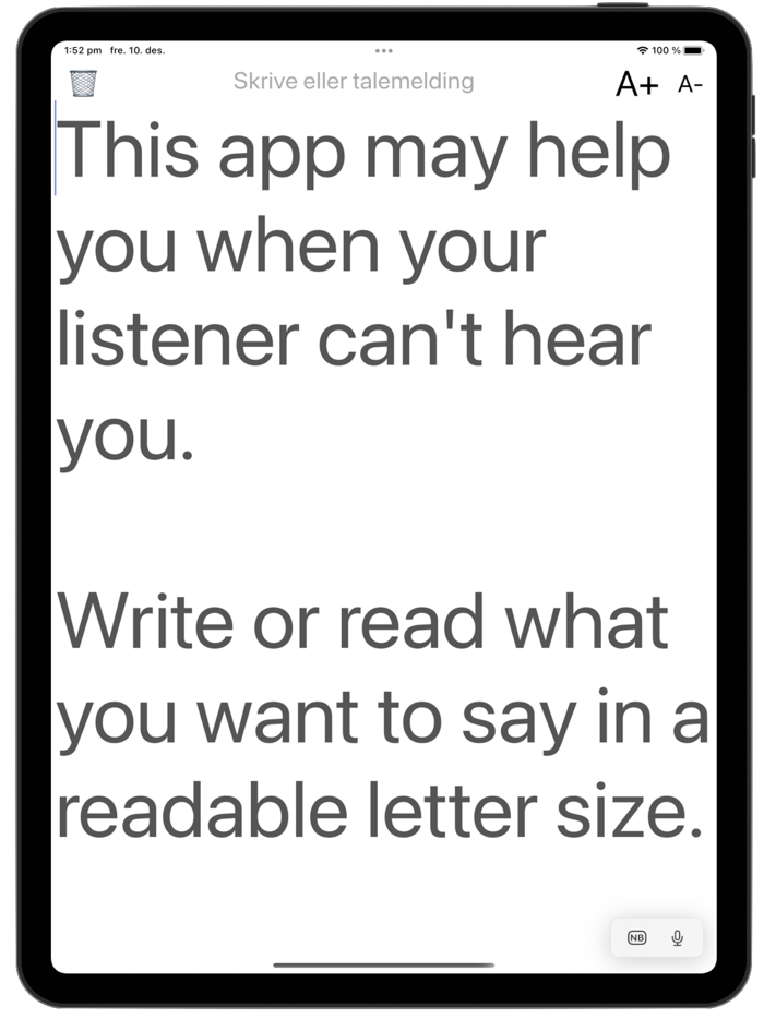 TextWriter for impaired people