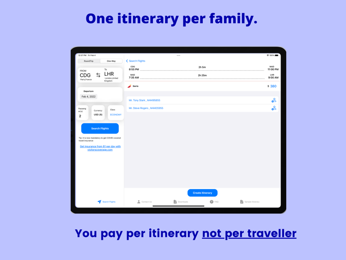 FlightGen - Flight Itinerary