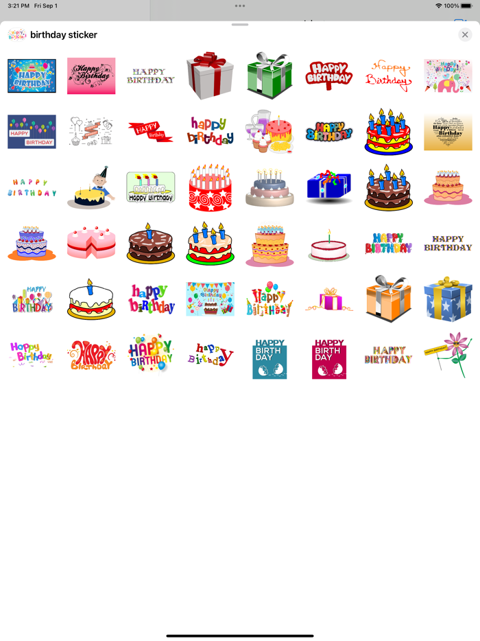 Happy Birthday Stickers 2017