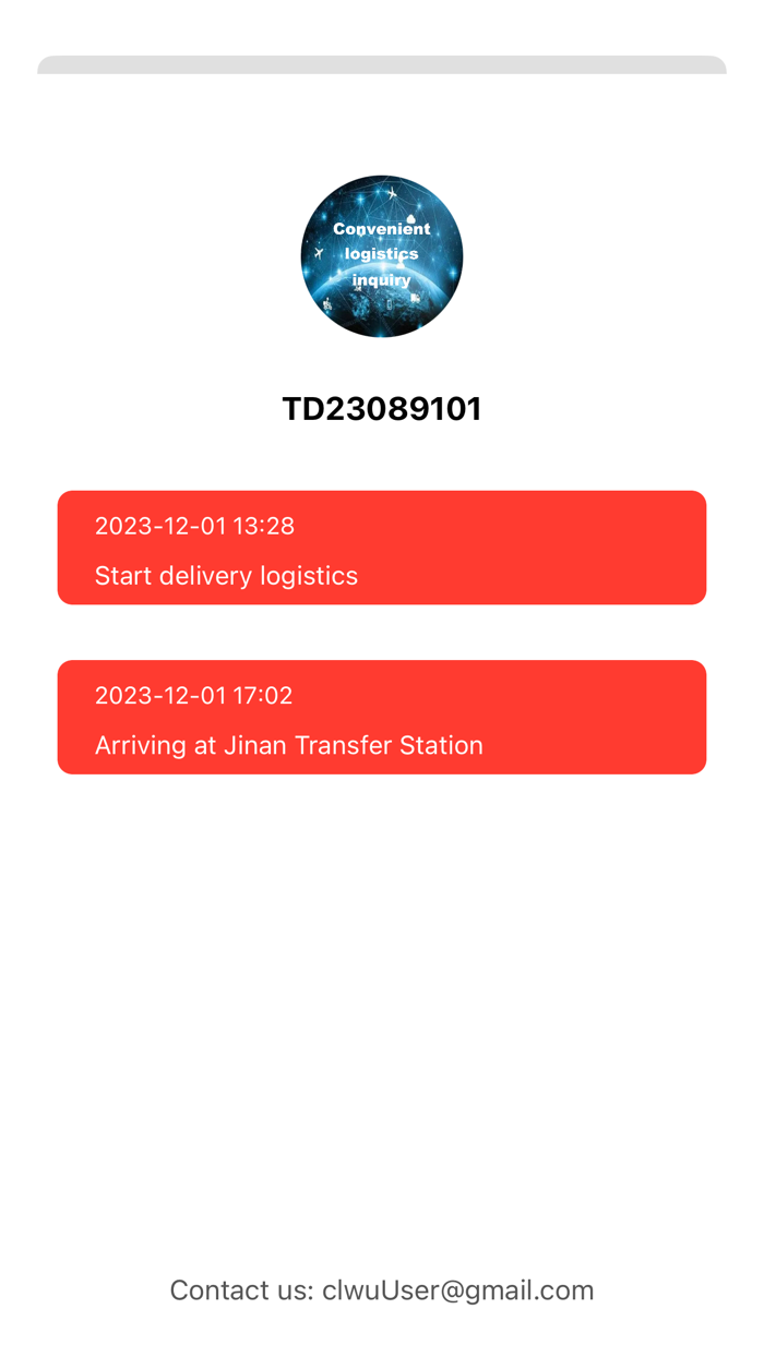 Convenient logistics inquiry