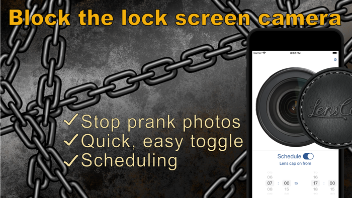 Lens Cap Lock screen blocker