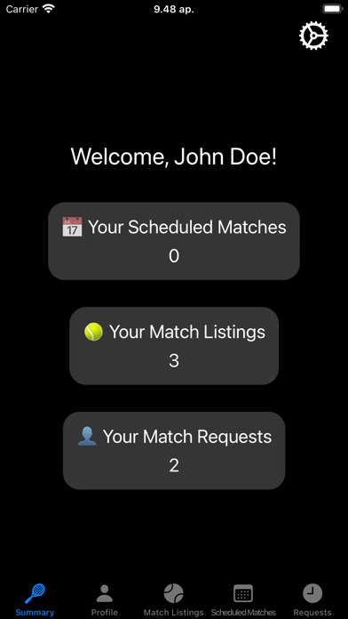 Baseline: Tennis Matchmaking Screenshot