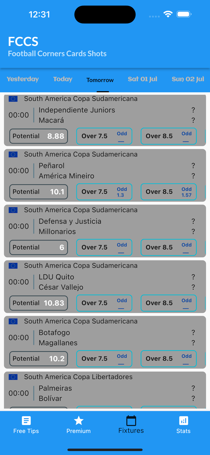 Football Corners Predictions