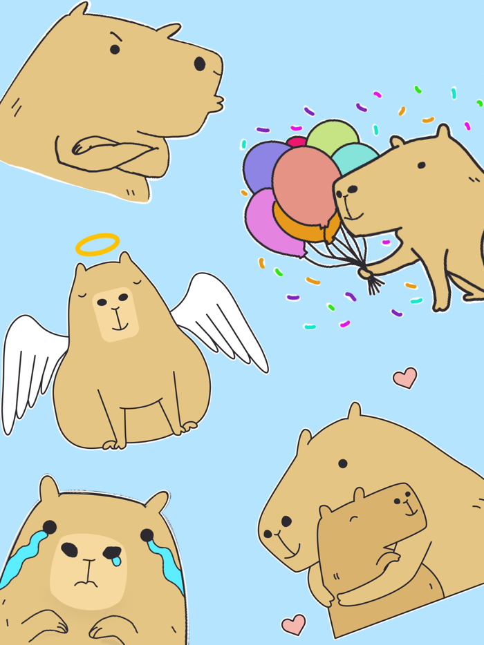 Cute Capybara Expressions