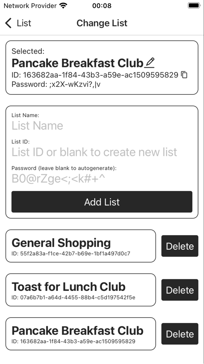 Minimal Function Shopping List