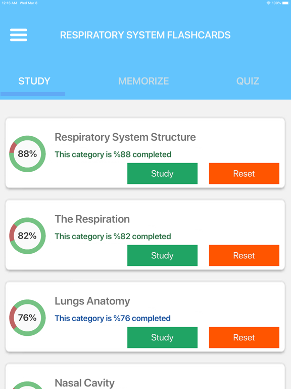 Screenshot #5 pour Respiratory System Study Cards