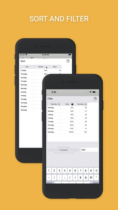 The Spreadsheet App. - Sheets Screenshot