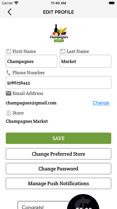 Champagne’s Market Screenshot
