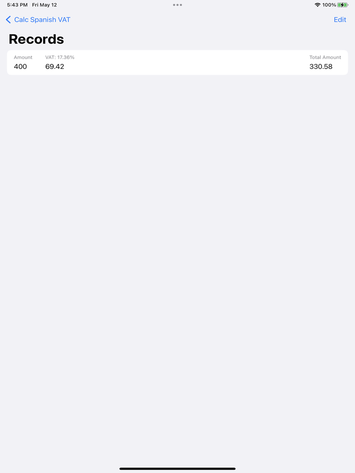 Calc Spanish VAT