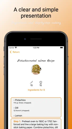 Capture d'écran de PushEat! Kosher Meal Planner sur iPhone 6