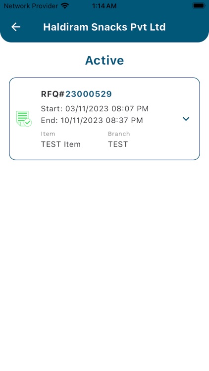 Haldiram RFQ screenshot-5