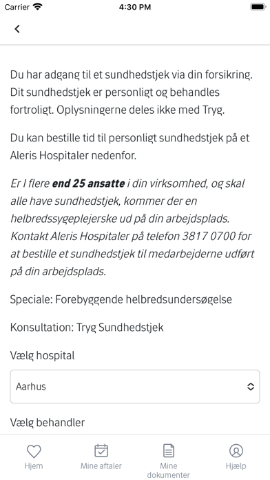 Tryg Lægehotline Screenshot