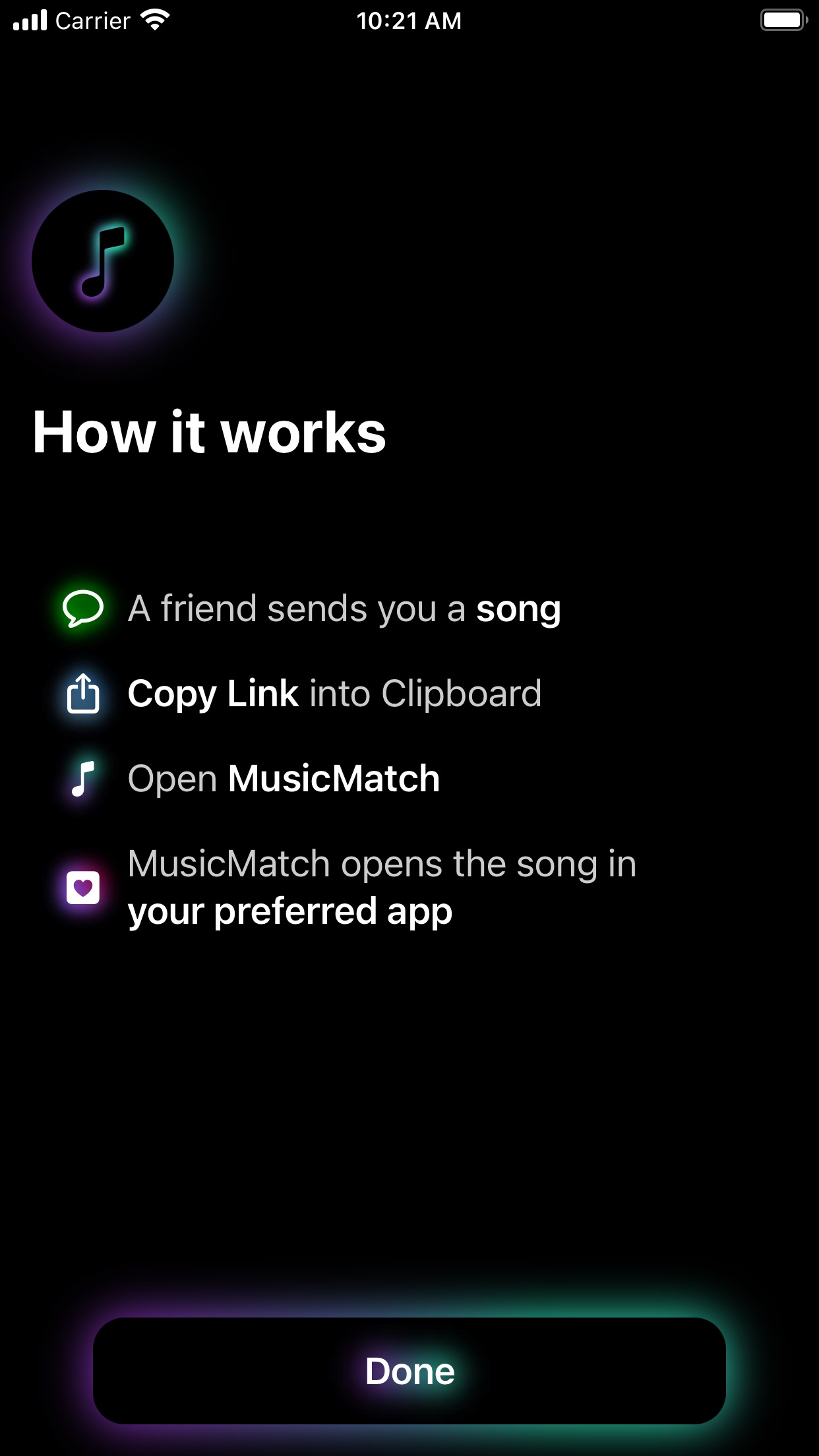 Screenshot do app MusicMatch: Listen Anywhere
