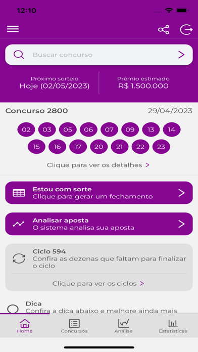 Lotofácil estatísticas PRO Screenshot