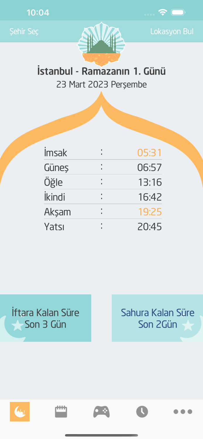 İmsakiyeler 2023 İmsakiye