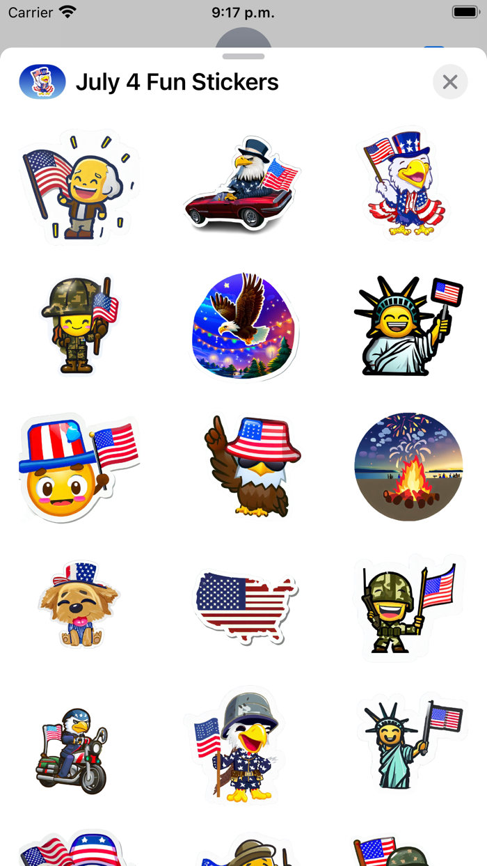 July 4 Fun Stickers