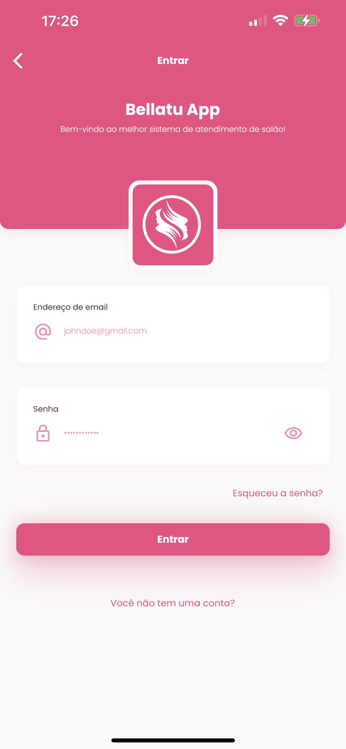 Bellatu Aplicativo de Salão