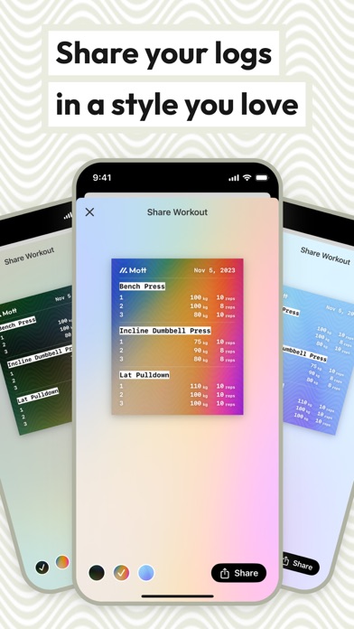 Gym Workout Planner - Mott Screenshot