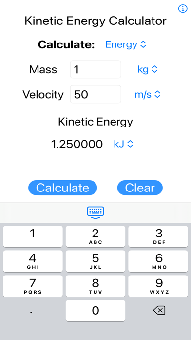 Screenshot #2 pour Kinetic Energy Calculator