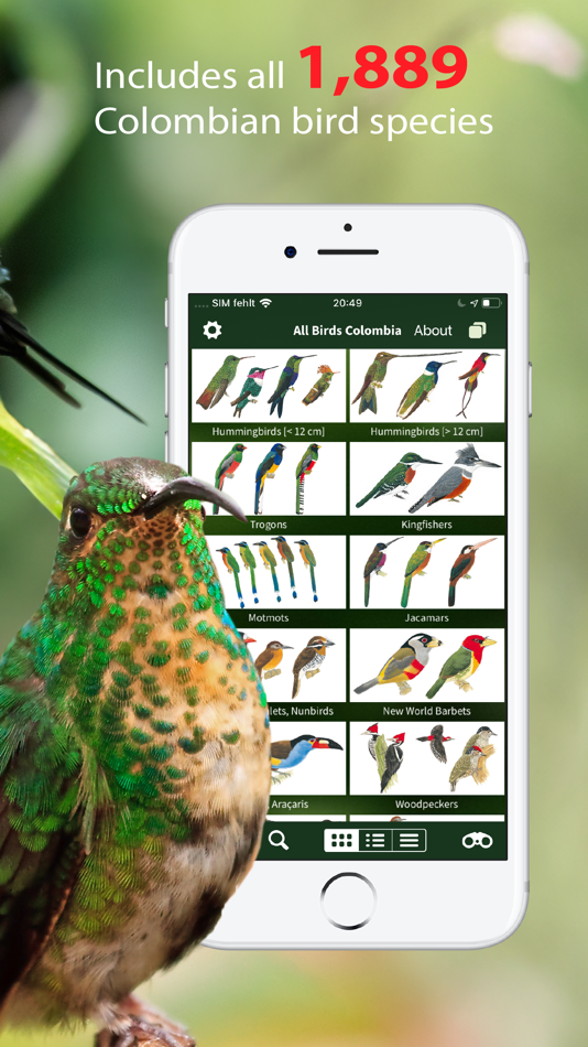 #2. All Birds Colombia field guide (iOS) Podle: Sunbird Images OHG