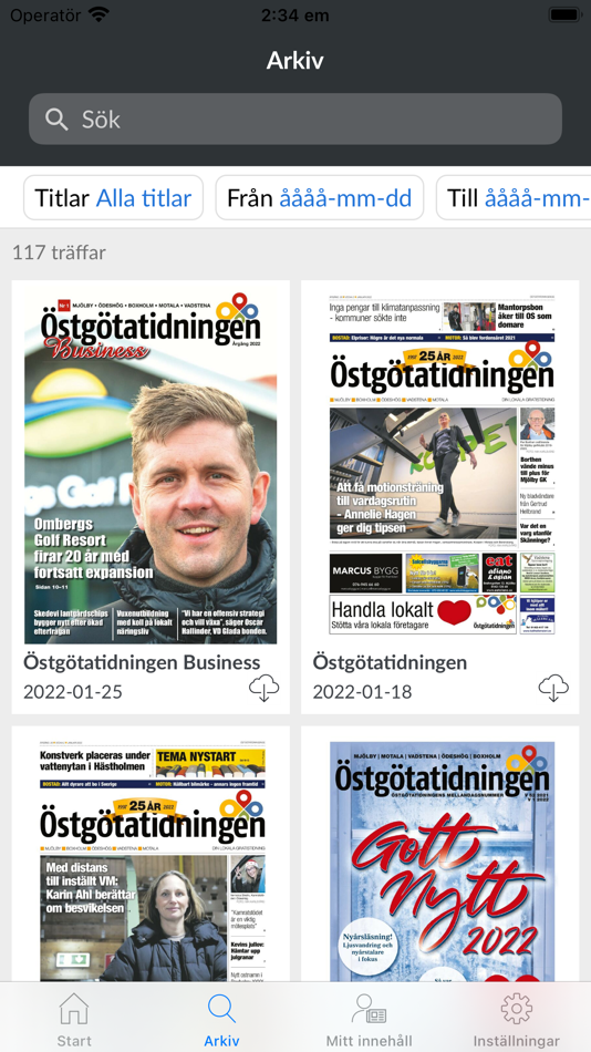 #2. Östgötatidningens e-tidning (iOS) بواسطة: Nya Tidningsbolaget i Ostergotland AB