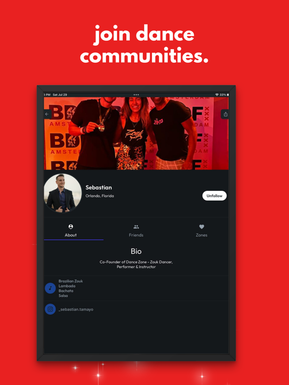 Dance Zone iPad screenshot 2 - Social Networking app