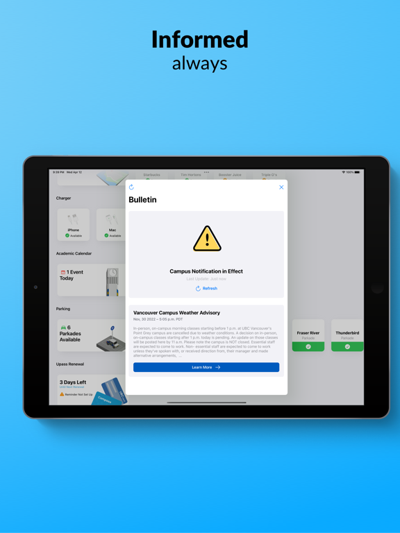 myUBC - made for UBC students iPad screenshot 7 - Education app