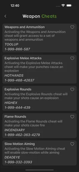Game screenshot All Cheats for GTA 5 (V) apk
