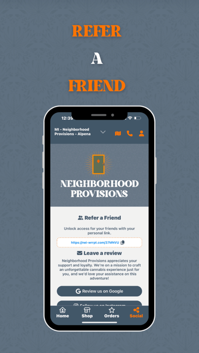 Neighborhood Provisions Screenshot