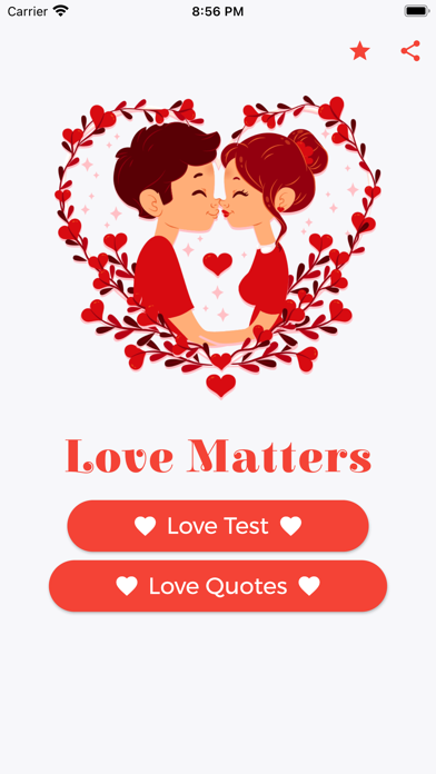 Cute Love Quotes and Love Test Screenshot