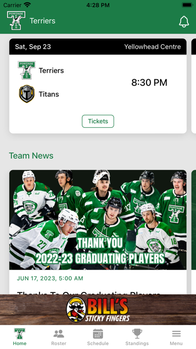 Portage Terriers Official App Screenshot