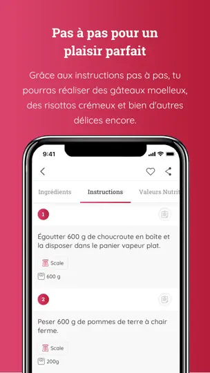 Capture d'écran de Monsieur Cuisine App sur iPhone 6