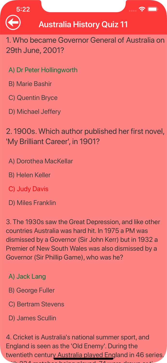 Australia History Quiz