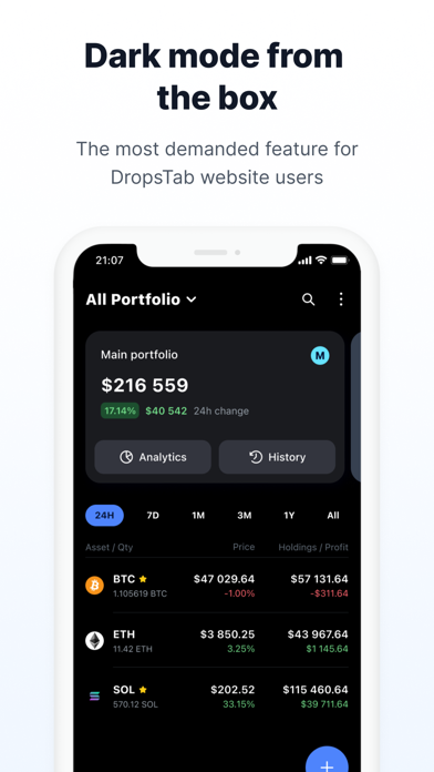 DropsTab: Crypto & Portfolio Screenshot