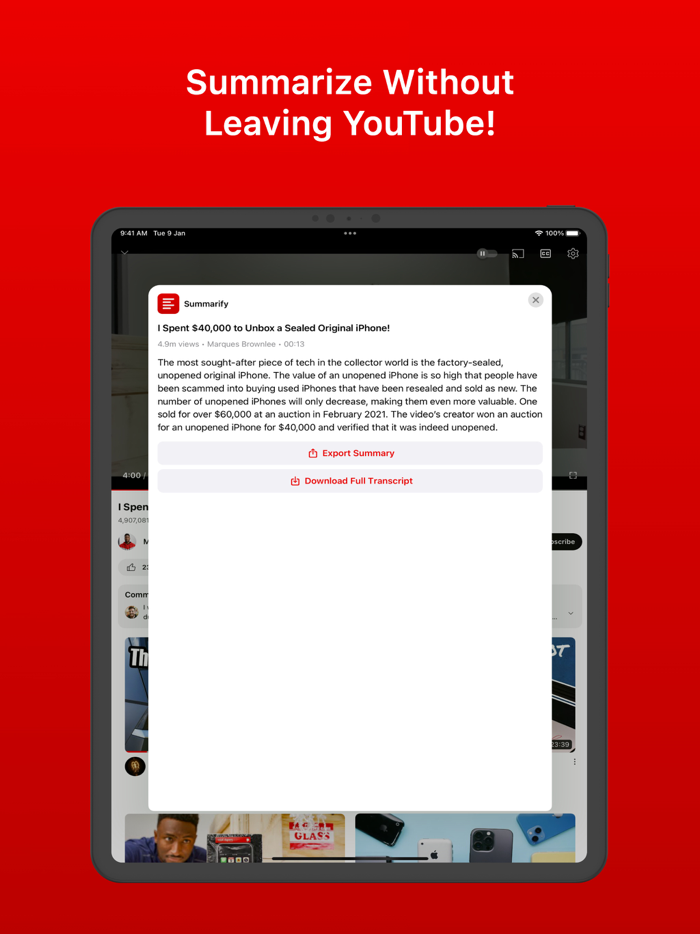 Summarify AI For YouTube